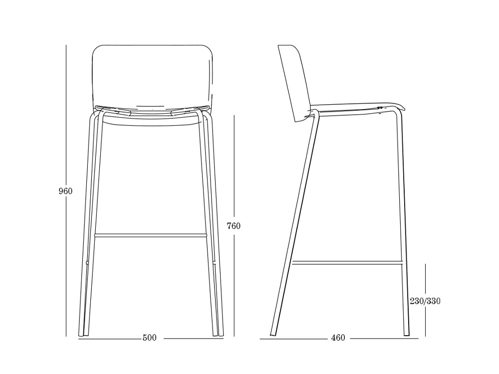 Taburete apilable Supra Polipropileno de Ondarreta - 28