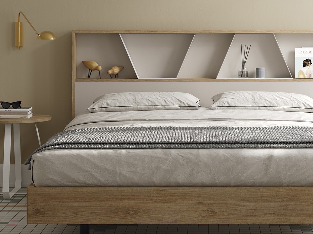 Cama con cabecero Forest Cairo y aro para colchón de 160x200 Kalm de Mobenia  - 2