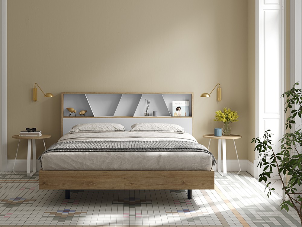 Cama con cabecero Forest Cairo y aro para colchón de 160x200 Kalm de Mobenia  - 9