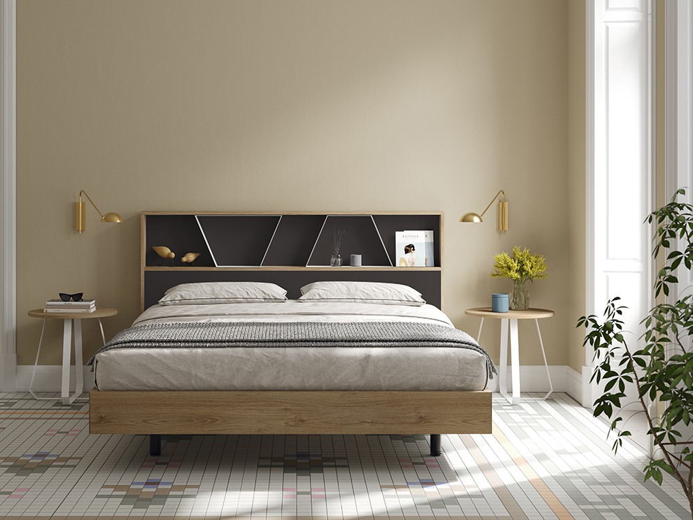 Cama con cabecero Forest Cairo y aro para colchón de 160x200 Kalm de Mobenia  - 3