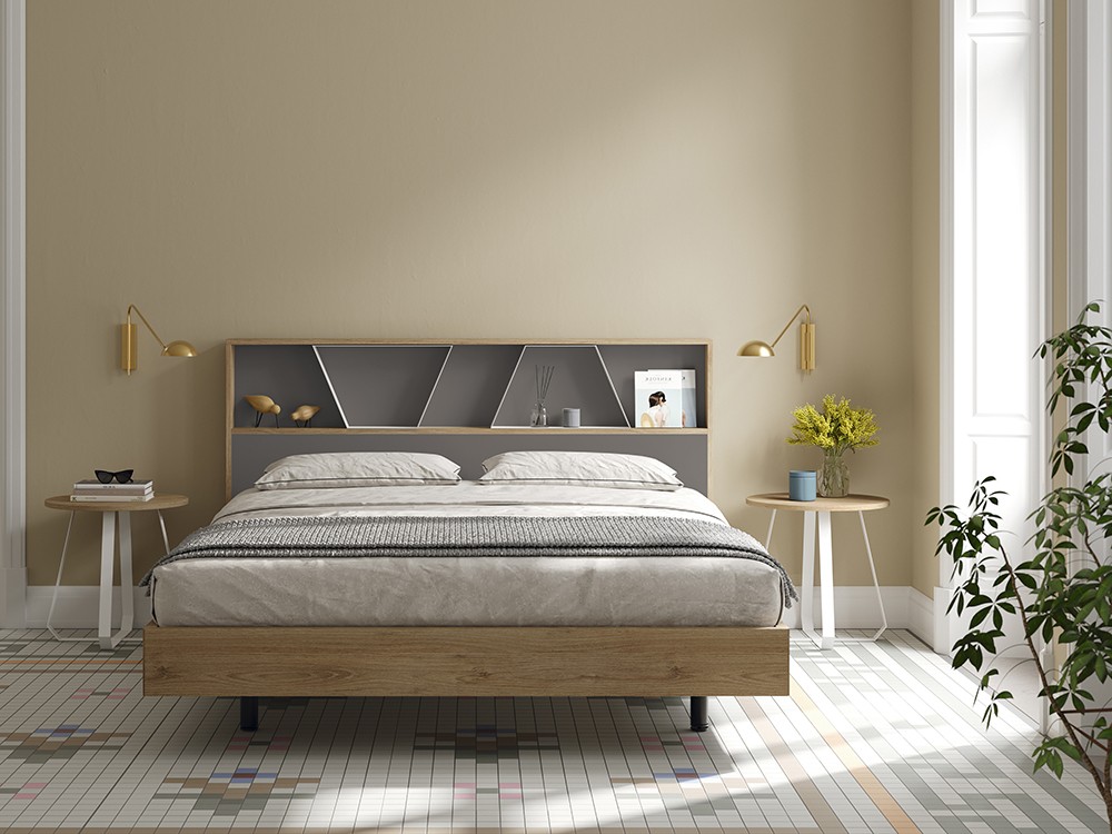 Cama con cabecero Forest Cairo y aro para colchón de 160x200 Kalm de Mobenia  - 5