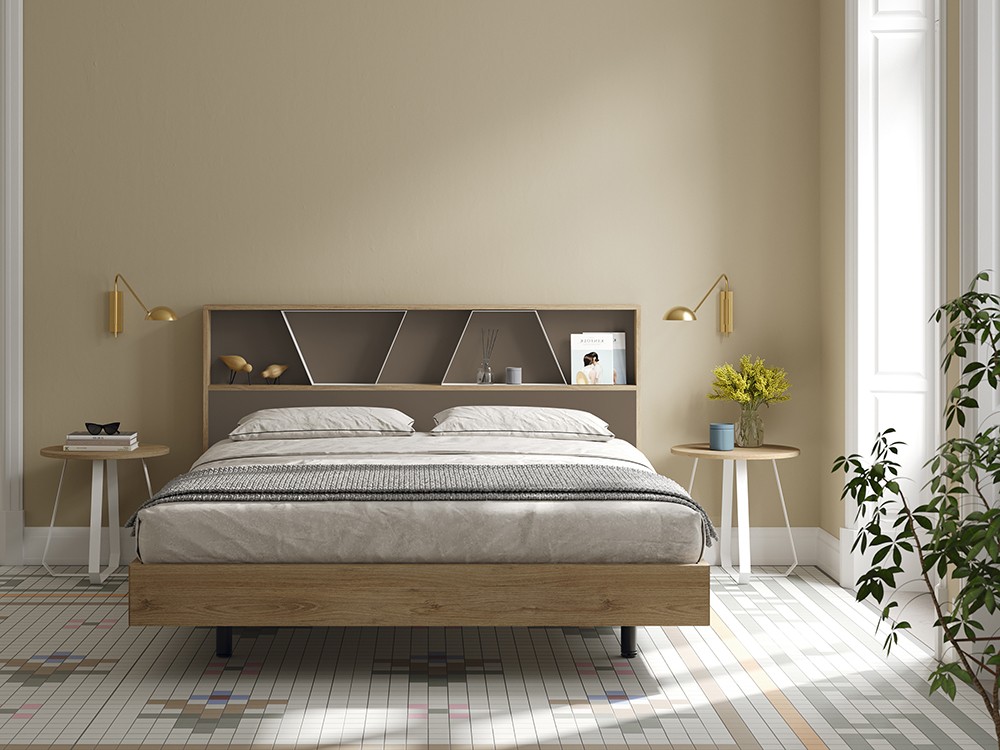 Cama con cabecero Forest Cairo y aro para colchón de 160x200 Kalm de Mobenia  - 7