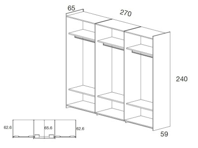 Armario tres puertas correderas solapadas Kalm 03 de Mobenia - 10