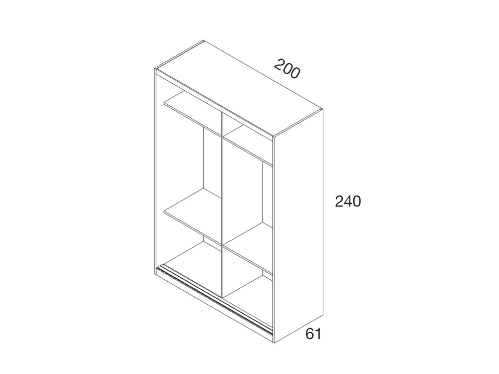 Armario dos puertas correderas interiores Kalm 04 de Mobenia - 3
