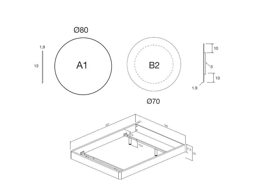 Cama Bubble Roma Kalm 08 para colchón de 160x200 Mobenia - 9