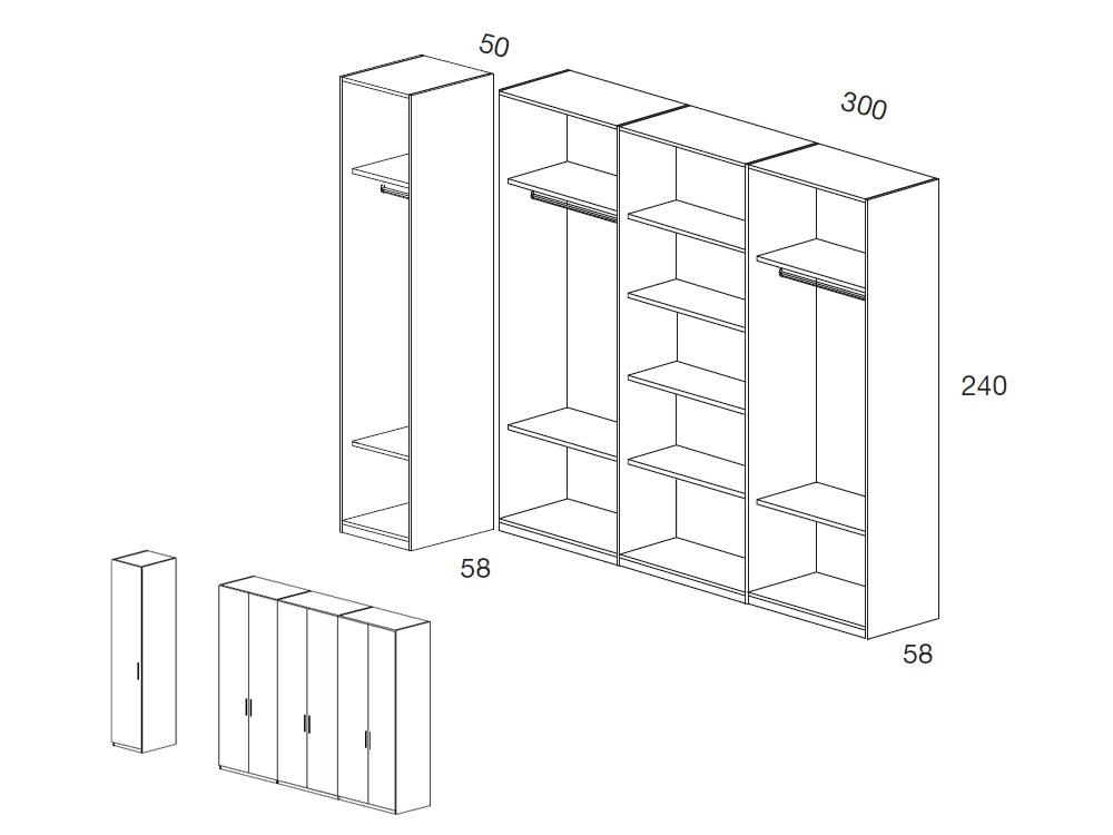 Armario Harry con seis puertas batientes Kalm 11 de Mobenia - 10
