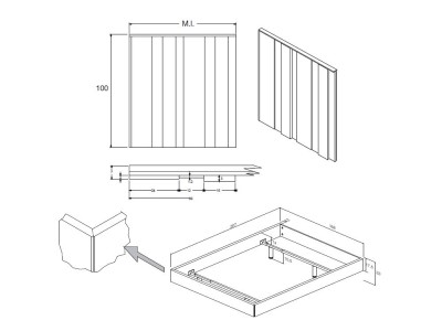 Cama con cabecero alistonado Hima y aro Sim puedes añadir las mesitas Flat en acabado laminado Kalm 12 de Mobenia - 4
