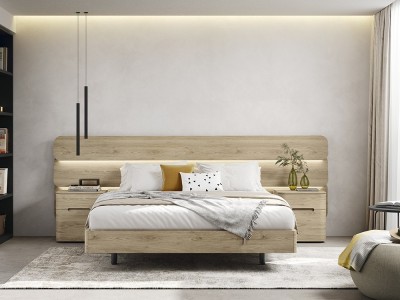 Cama Dodó con led y aro Dover en acabado laminado Kalm 16 de Mobenia - 1