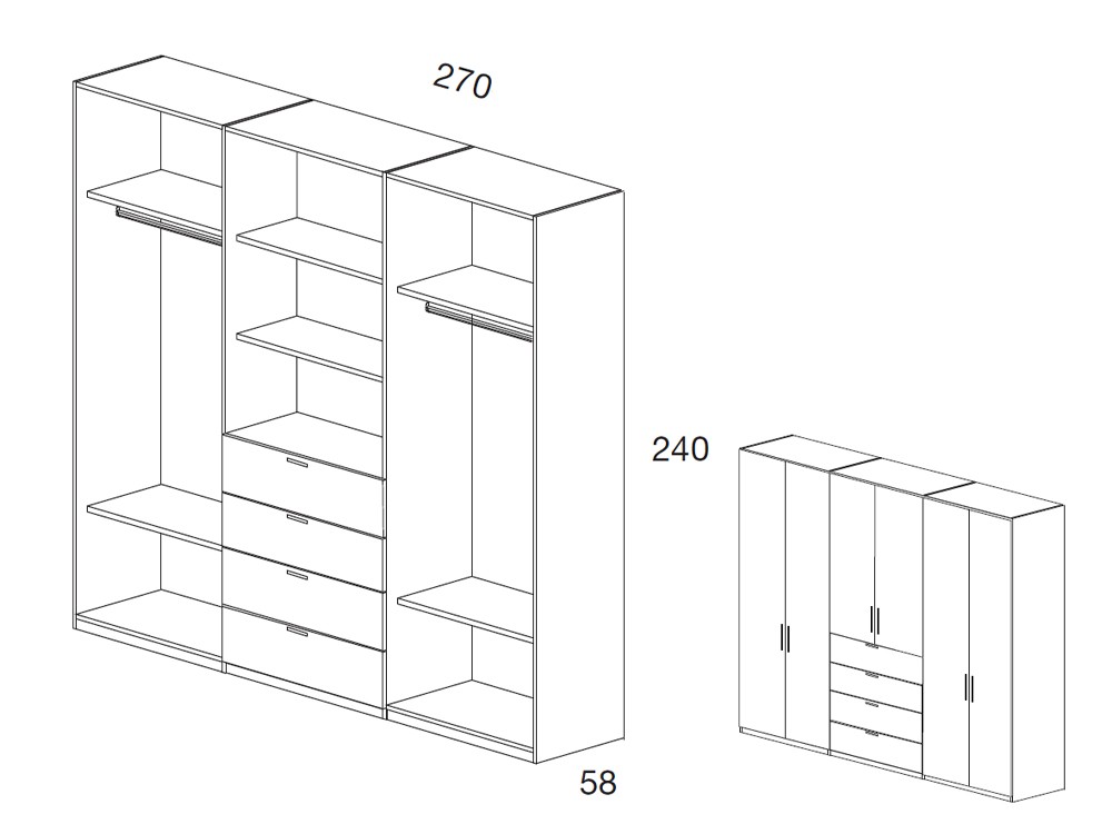 Armario Tea con seis puertas y cuatro cajones Kalm 17 de Mobenia - 3