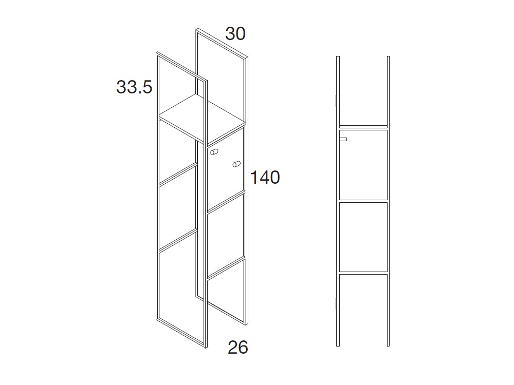 Perchero Pin Kalm de metal y laminado Mobenia - 3