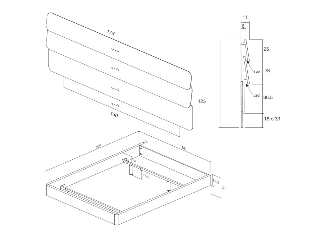 Cama Dodó con led y aro Dove Kalm 18 de Mobenia - 9