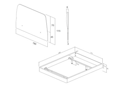 Cama Trapez con aro Sim tapizada Kalm 19 de Mobenia - 8