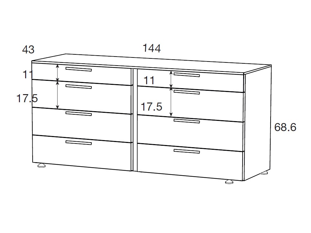 Comodín 8 cajones Sab Kalm 23 de Mobenia -16