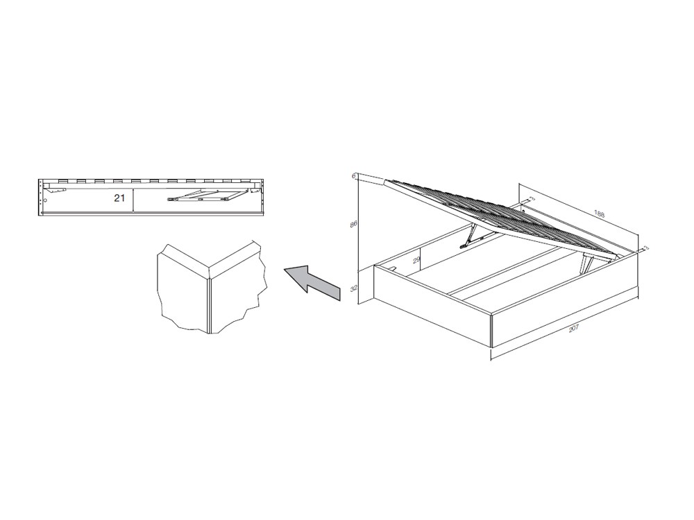 Cama cabecero Pars con arcón Sim max Kalm 27 de Mobenia - 11