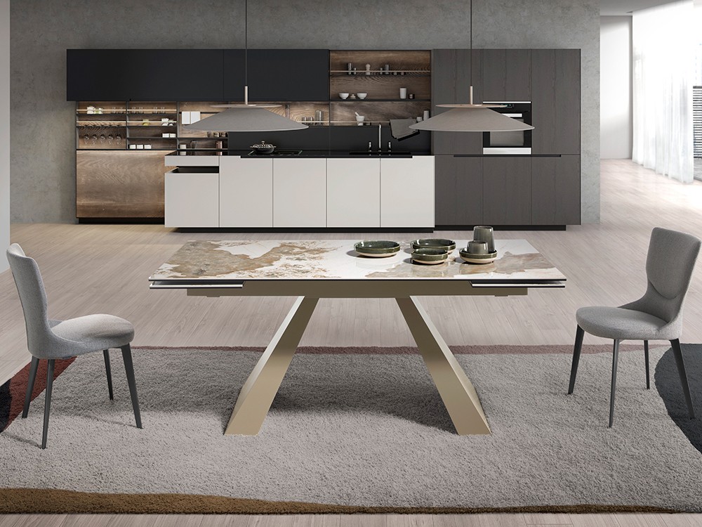 Mesa de comedor extensible 1124 con sobre porcelánico de Ángel Cerdá - 7
