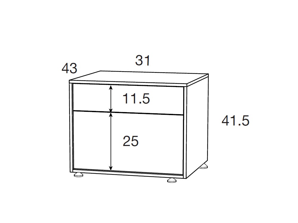 Mesita de noche con dos cajones Flat Kalm de Mobenia - 5