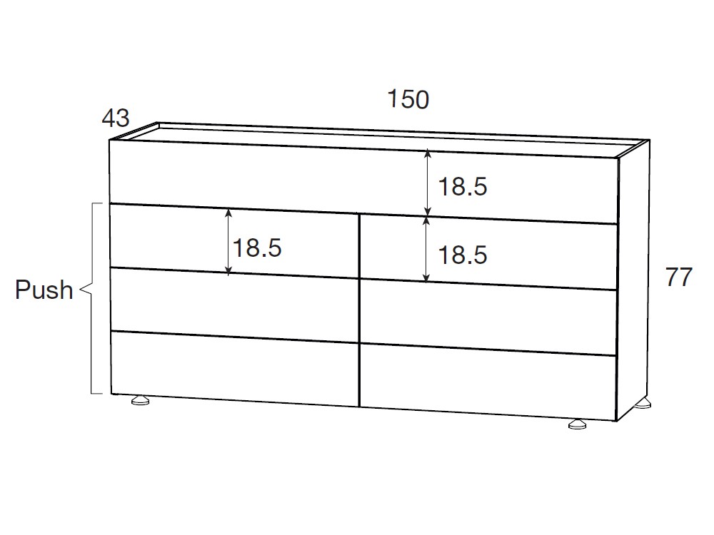 Comodín con siete cajones Pool Kalm de Mobenia - 10
