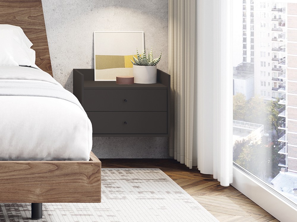 Mesita de noche suspendida Box Kalm de Mobenia - 3