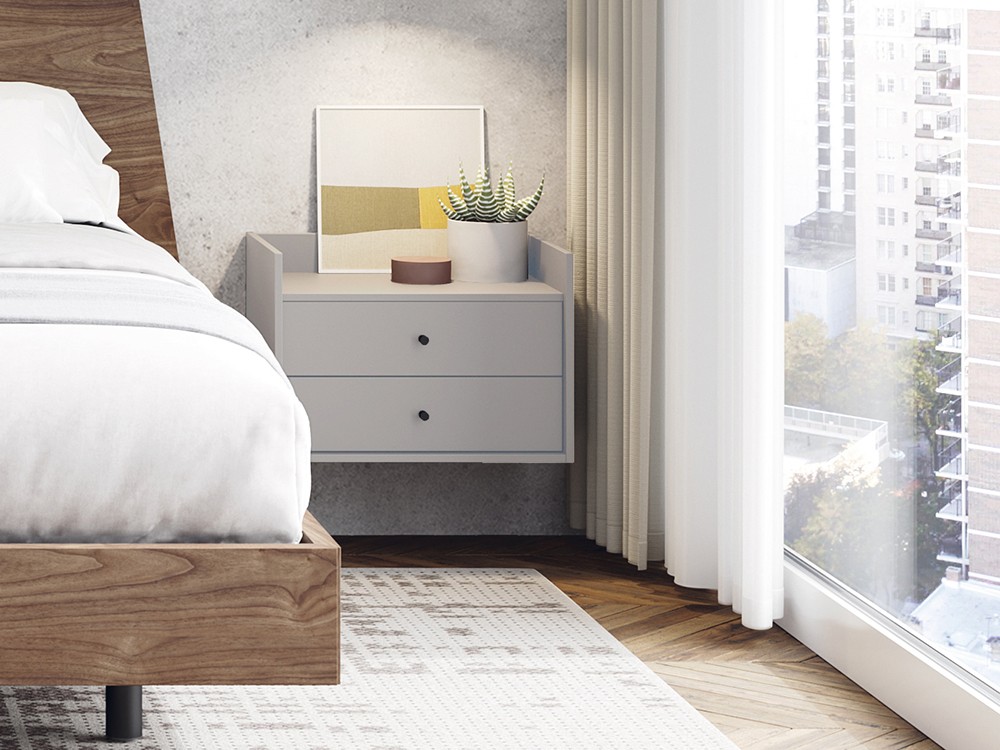 Mesita de noche suspendida Box Kalm de Mobenia - 7