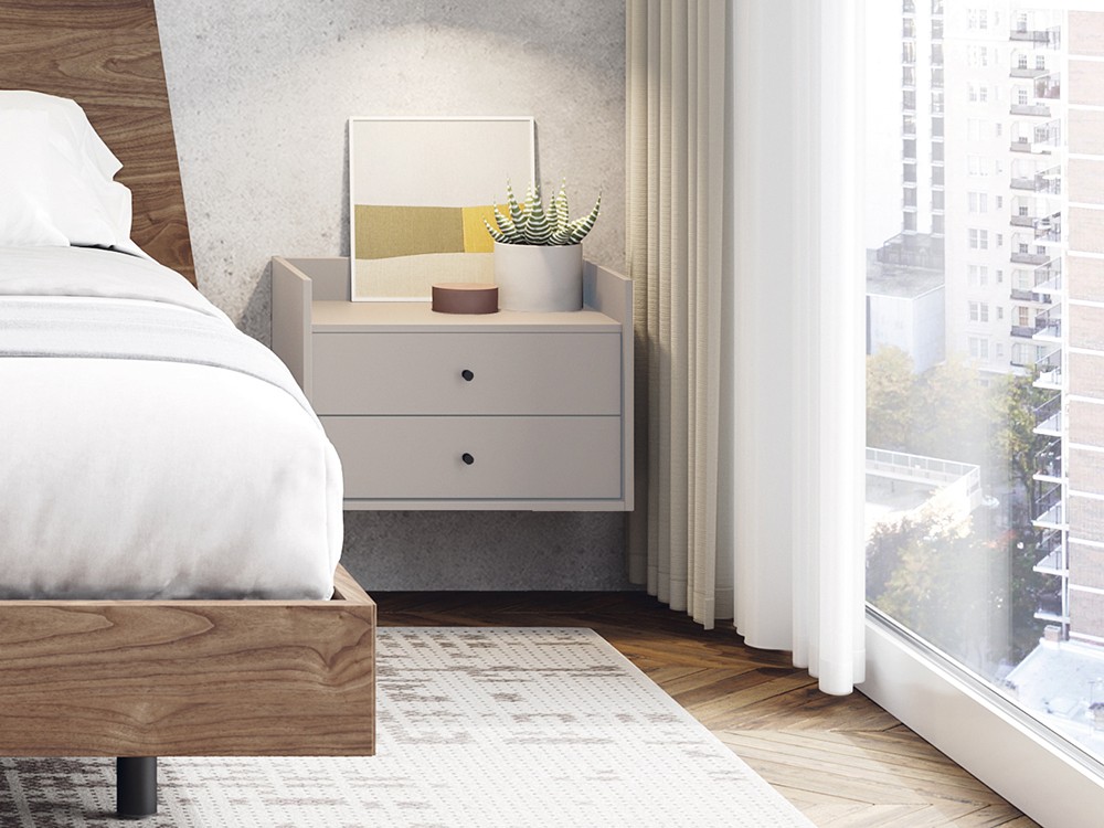 Mesita de noche suspendida Box Kalm de Mobenia - 8