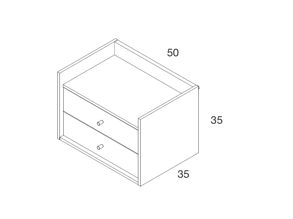 Mesita de noche suspendida Box Kalm de Mobenia - 10