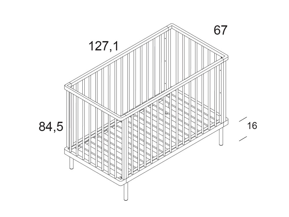 Cuna 120x60 Deva de hay natural Bamboo de Ros - 3