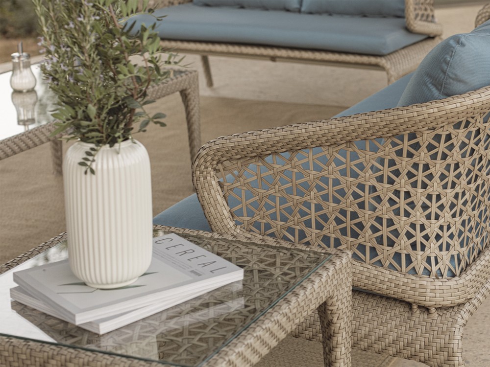 Mesa auxiliar Journey con sobre de cristal de Skyline - 3