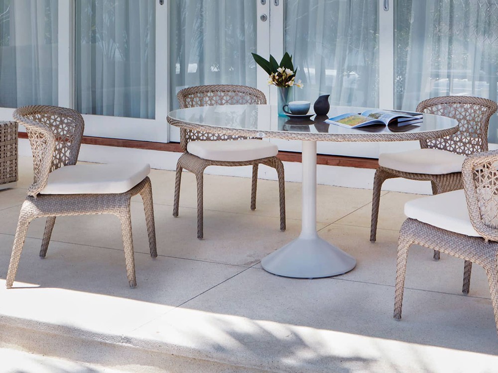 Silla de comedor exterior Journey con cojín tapizado de Skyline - 3