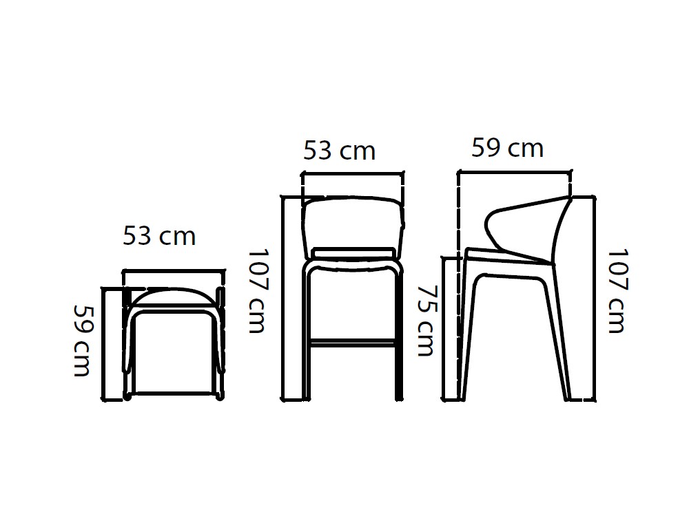 Taburete alto Journey con cojín tapizado de Skyline - 5