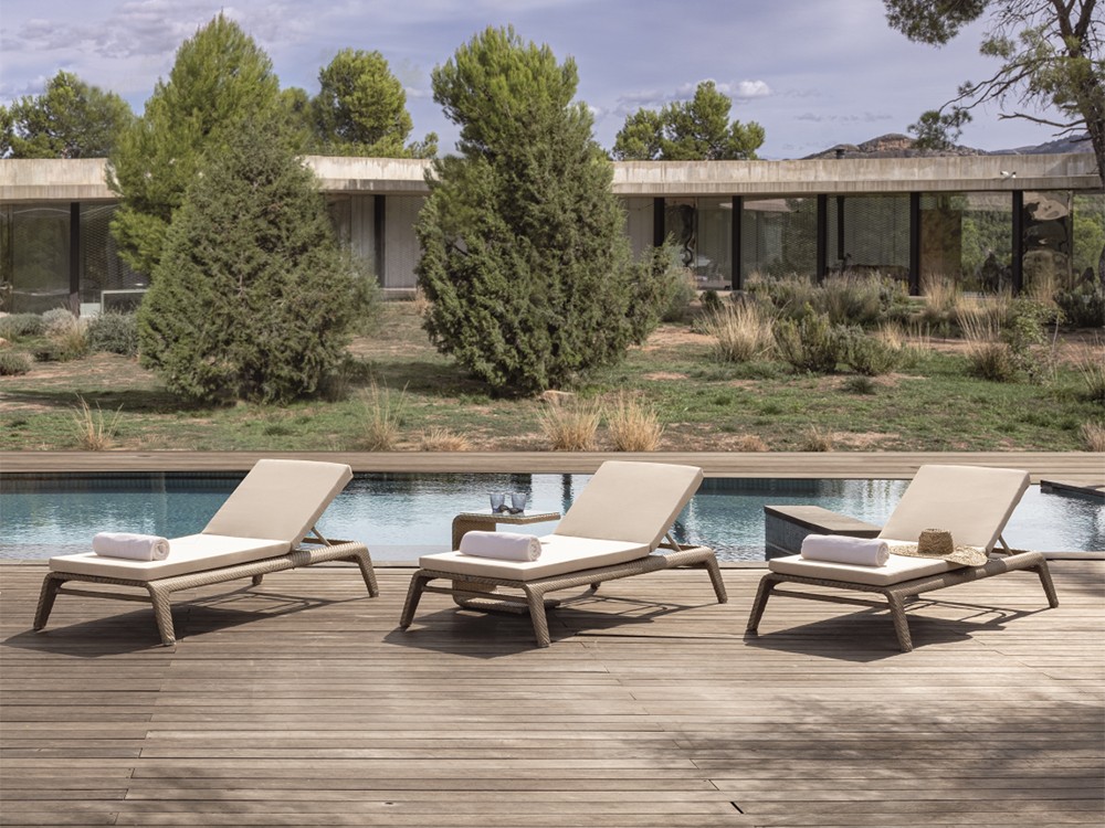 Tumbona de fibra sintética con colchoneta tapizada Journey de skyline - 1