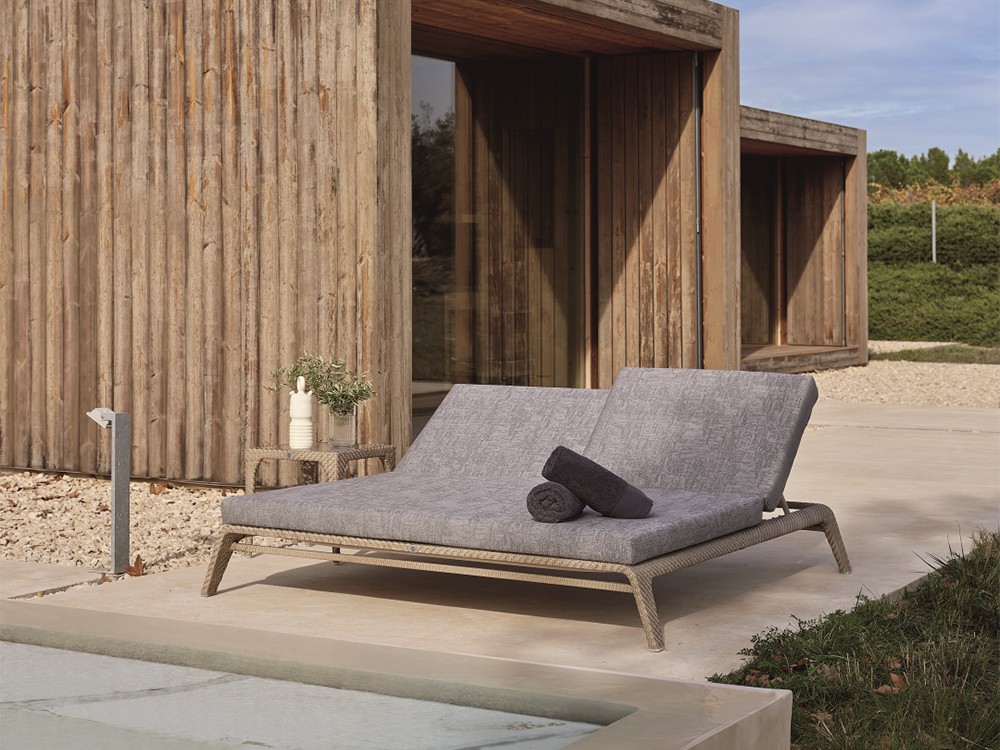 Tumbona doble de fibra sintética con colchoneta tapizada Journey de Skyline - 1