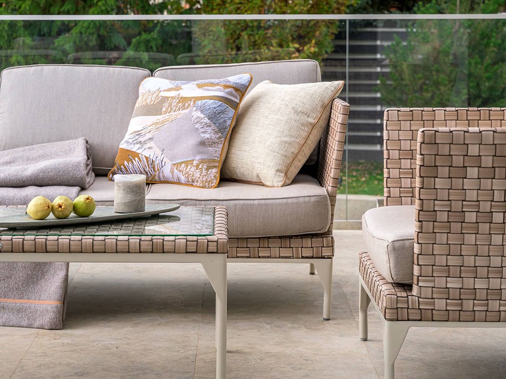Sofá de dos o tres plazas para salón exterior en fibra trenzada Brafta de Skyline - 2
