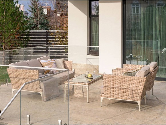 Tumbonas de jardín de 3 piezas con mesa de té, tumbona de patio, tumbona,  sillas de bronceado exteriores, tumbona reclinable, juego de muebles de