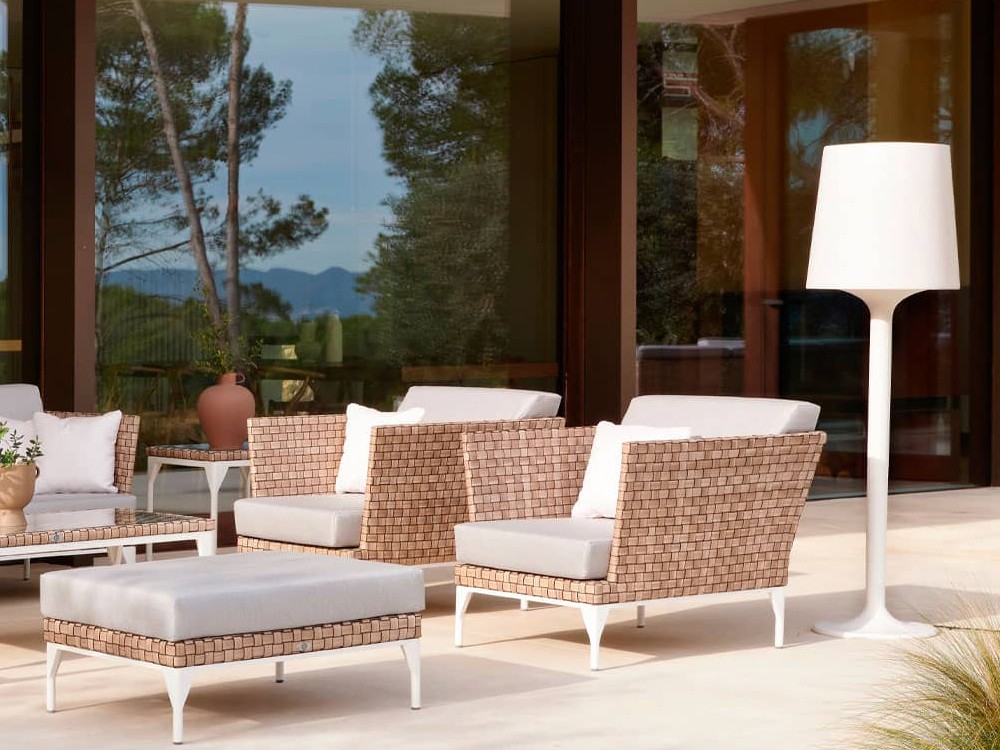 Sillón  de fibra sintética con cojines tapizados para salón exterior Brafta de Skyline - 4