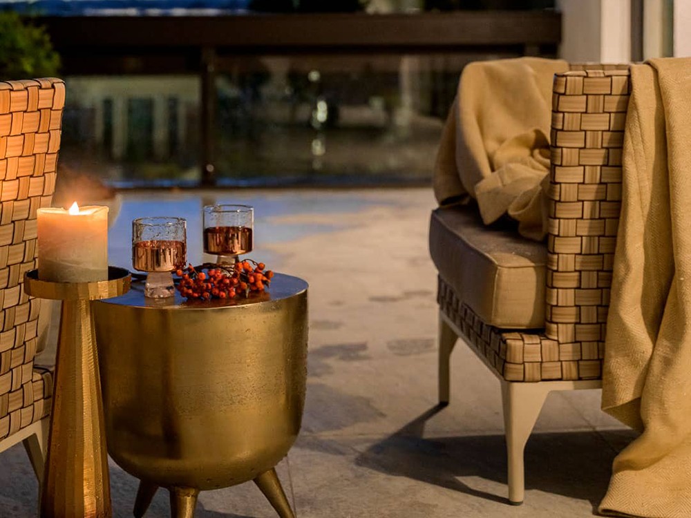 Sillón  de fibra sintética con cojines tapizados para salón exterior Brafta de Skyline - 12