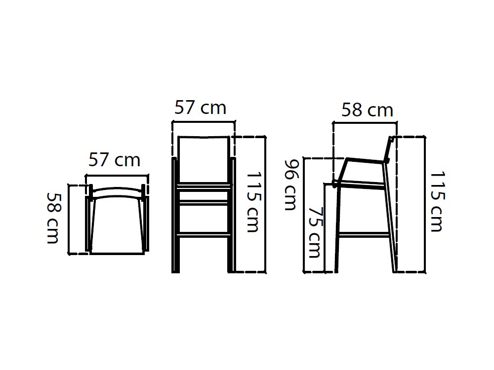 Taburete de aluminio y fibra sintética con cojín tapizado Brafta de Skyline - 3
