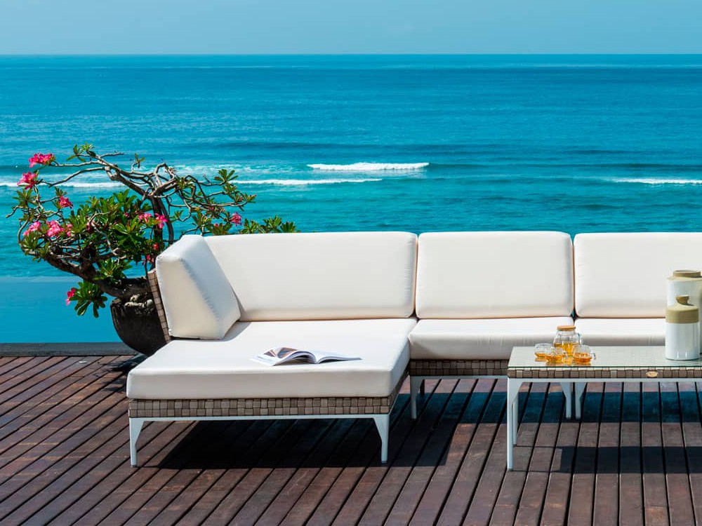 Chaiselongue de exterior de aluminio y fibra sintética con cojines Brafta de Skyline - 10