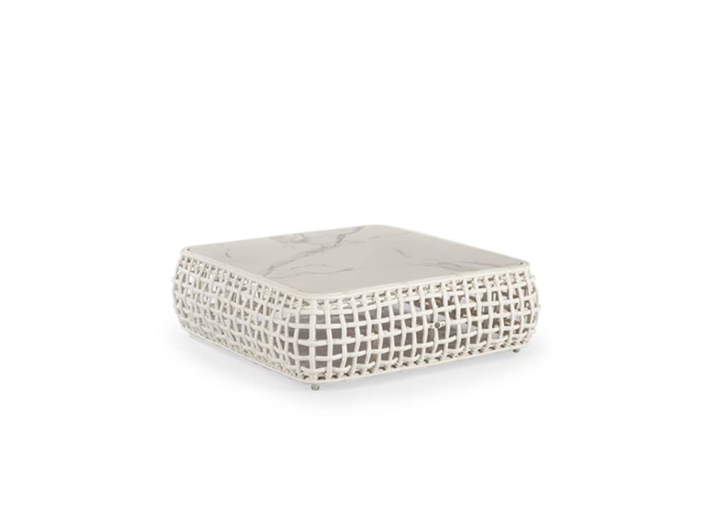 Mesa de centro de aluminio y fibra sintética con sobre porcelánico Dynasty de Skyline - 4