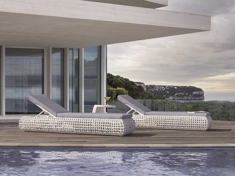 Tumbona de aluminio y fibra sintética con colchoneta tapizada Dynasty de Skyline - 1