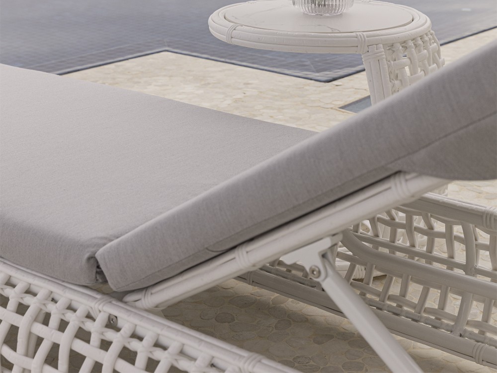 Tumbona de aluminio y fibra sintética con colchoneta tapizada Dynasty de Skyline - 4