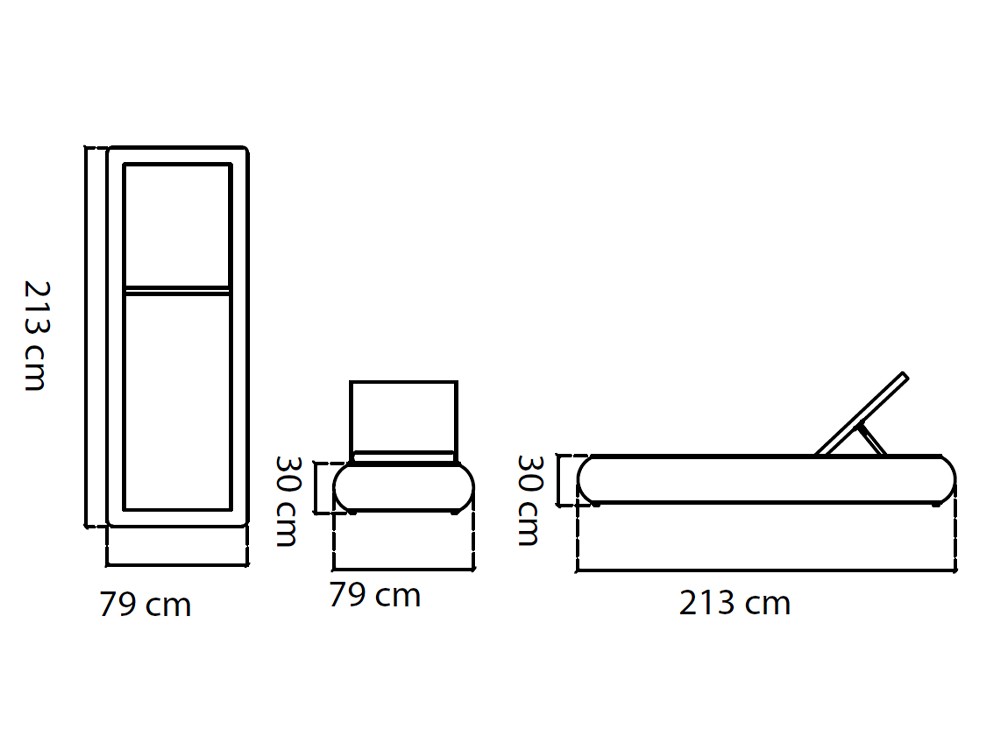 Tumbona de aluminio y fibra sintética con colchoneta tapizada Dynasty de Skyline - 3