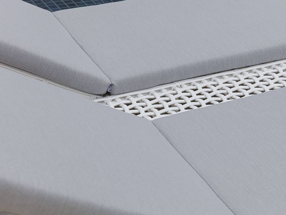 Tumbona doble de aluminio y fibra sintética trenzada con cojines tapizados Dynasty de Skyline - 9