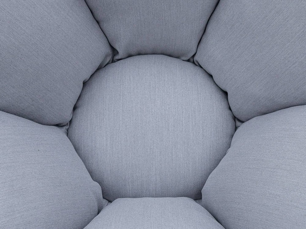 Sillón redondo exterior de aluminio y fibra sintética trenzada con cojines Dynasty de Skyline - 2