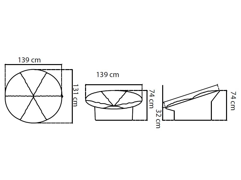 Sillón redondo exterior de aluminio y fibra sintética trenzada con cojines Dynasty de Skyline - 3