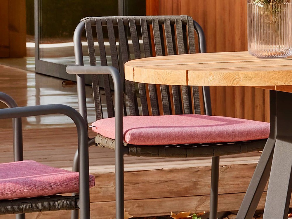 Taburete alto de aluminio y cinta con cojín de asiento Ona de Skyline - 3