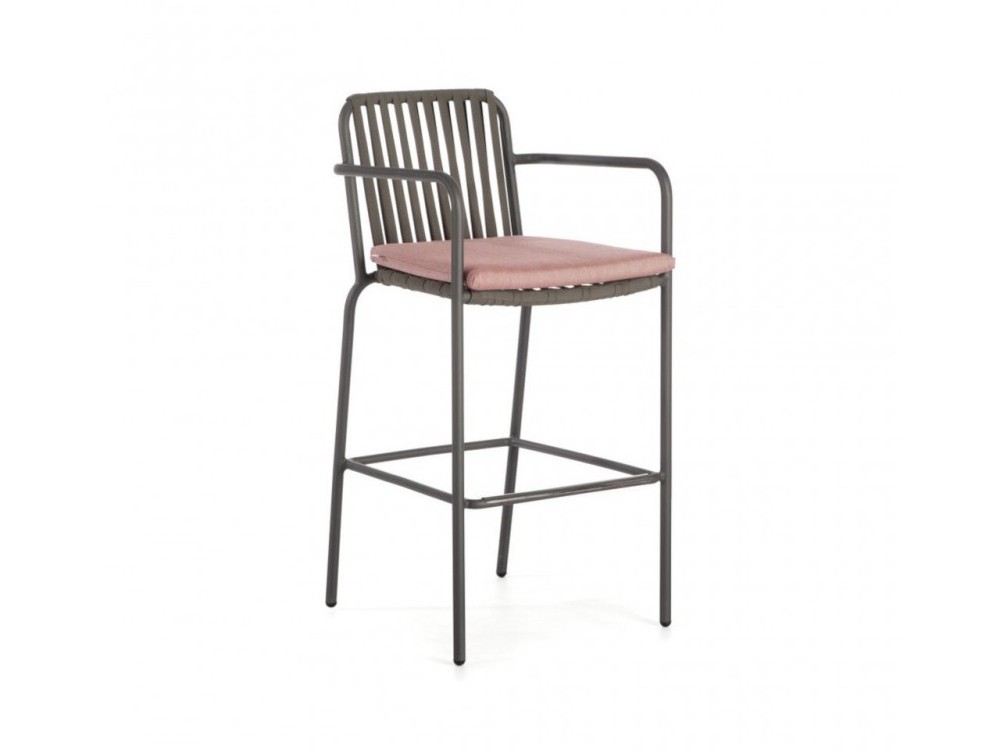 Taburete alto de aluminio y cinta con cojín de asiento Ona de Skyline - 2