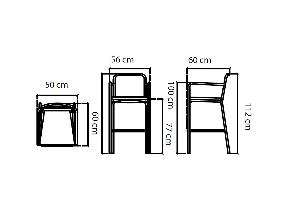 Taburete alto de aluminio y cinta con cojín de asiento Ona de Skyline - 4