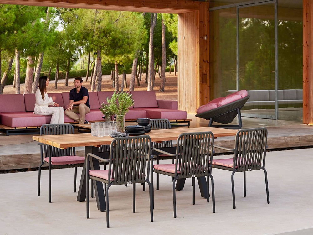 Silla exterior de aluminio y cuerda trenzada con cojín de asiento Ona de Skyline - 5