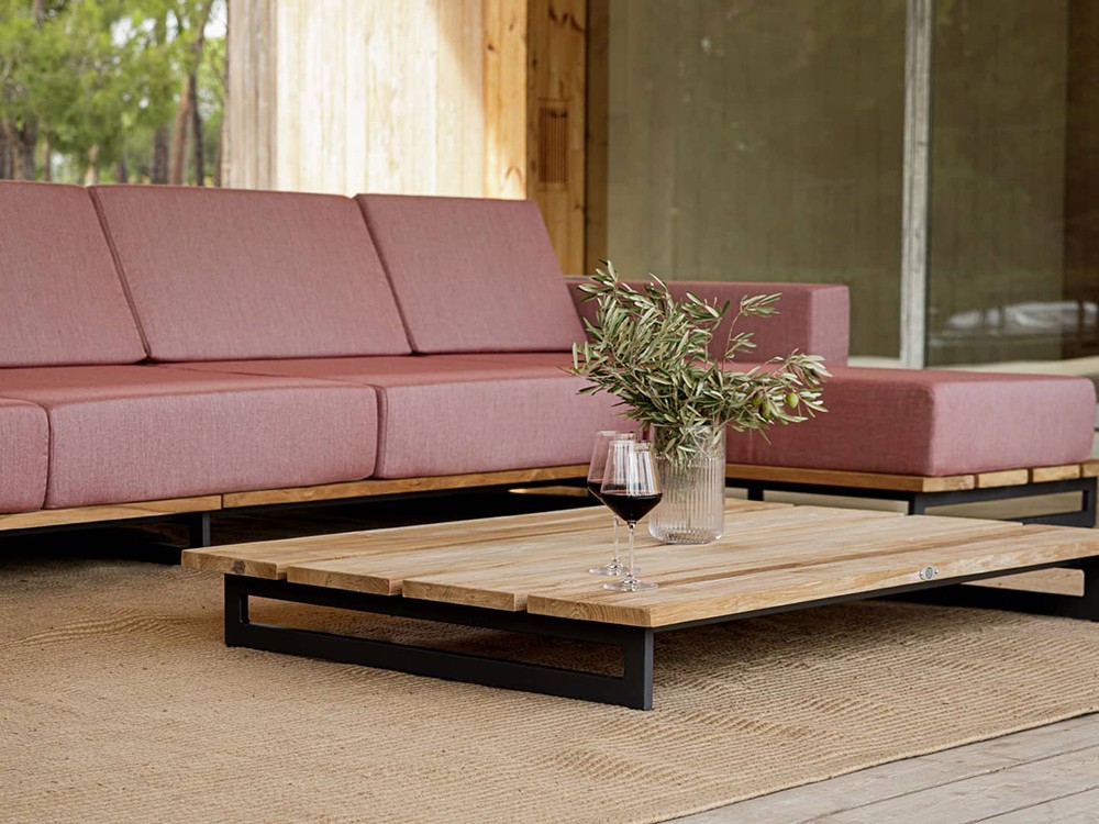 Sofá chaiselongue exterior de aluminio y cuerda trenzada Ona de Skyline - 2