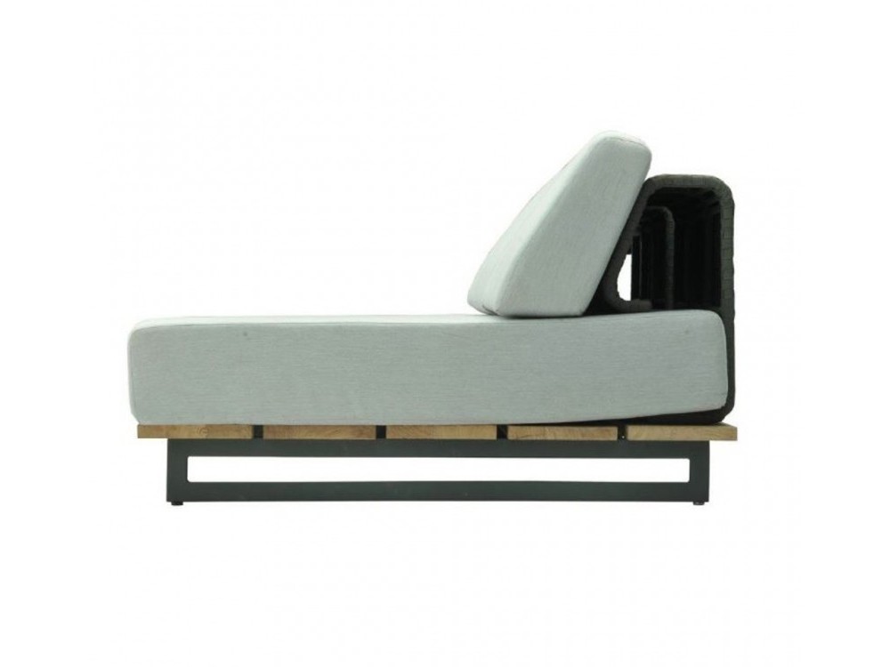 Sofá modular exterior de aluminio con cuerda trenzada y cojines tapizados Ona de Skyline - 8